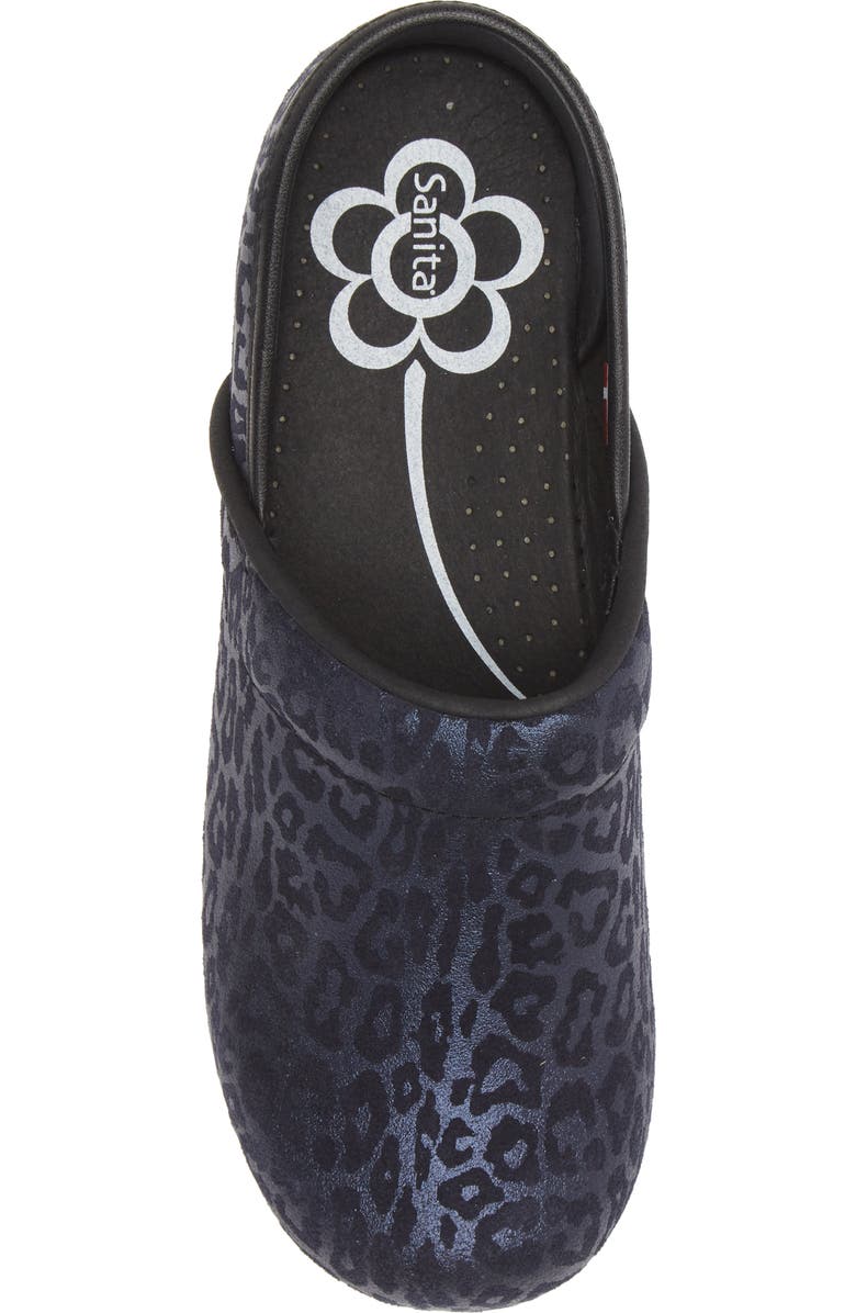 Sanita Pardus Leopard Print Clog, Alternate, color, Navy