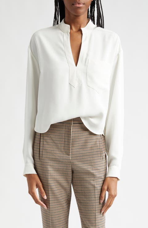 Dean Split Neck Long Sleeve Top