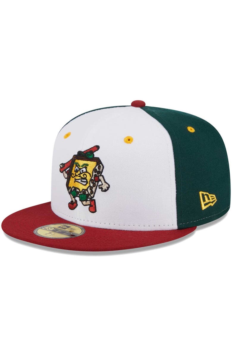 New Era Men's New Era White Altoona Curve Theme Nights Altoona Pizzas 59FIFTY Fitted Hat, Main, color, White