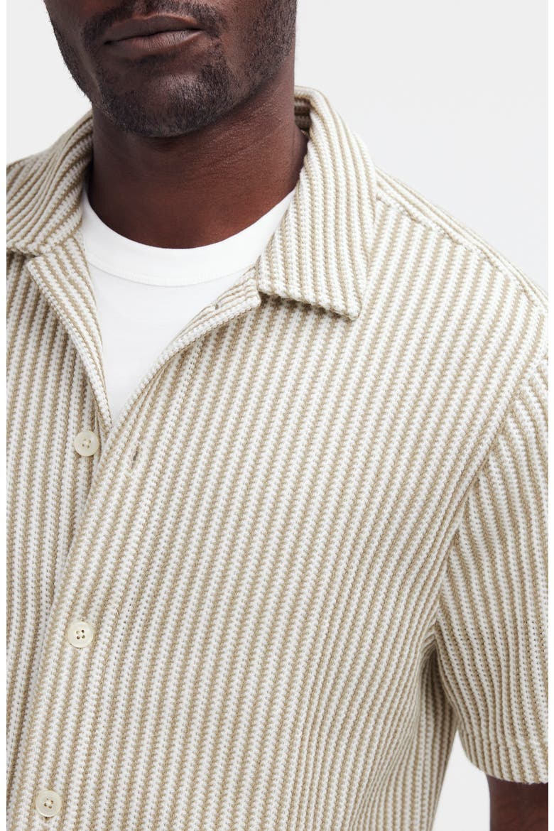 Textured Knit Camp Shirt, Alternate, color, EARTHEN GREEN