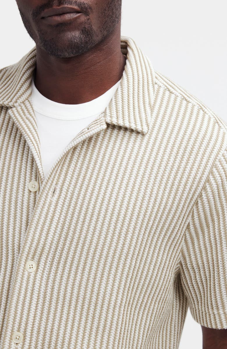 Madewell Textured Knit Camp Shirt, Alternate, color, Earthen Green