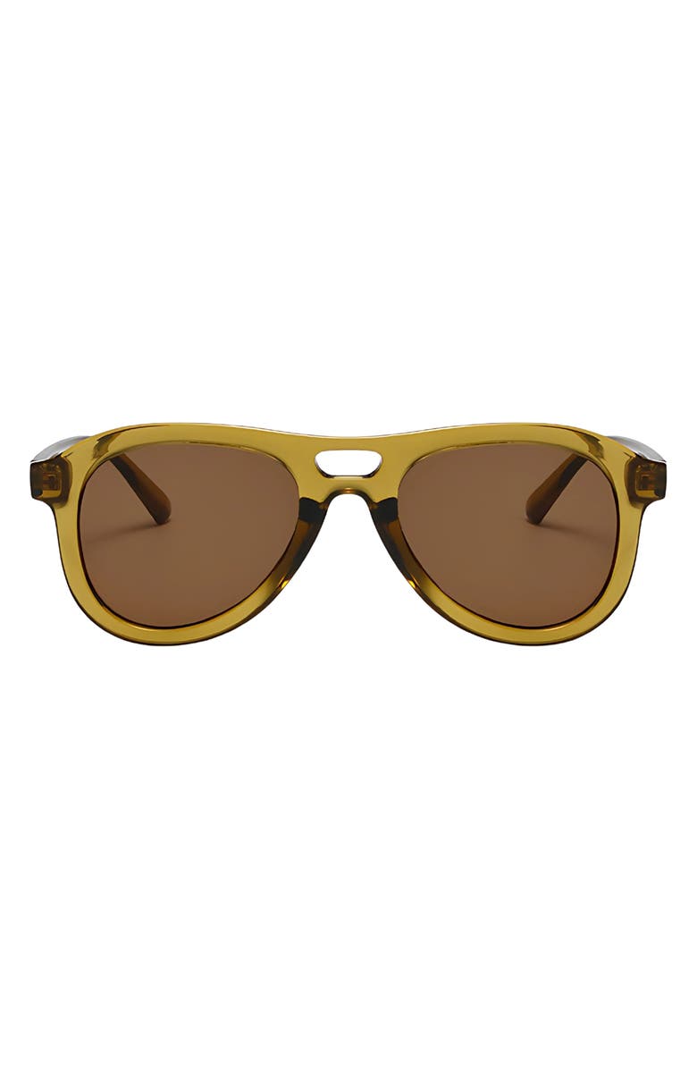 Fifth & Ninth Thayer 50mm Polarized Aviator Sunglasses, Main, color, Transparent Moss / Brown