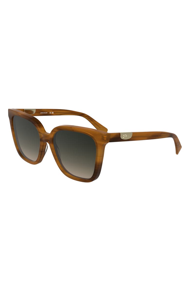 Longchamp Le Pliage 55mm Gradient Butterfly Sunglasses, Alternate, color, Striped Brown