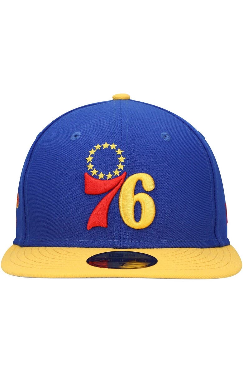 New Era Men's New Era Royal Philadelphia 76ers Side Patch 59FIFTY Fitted Hat, Alternate, color, 