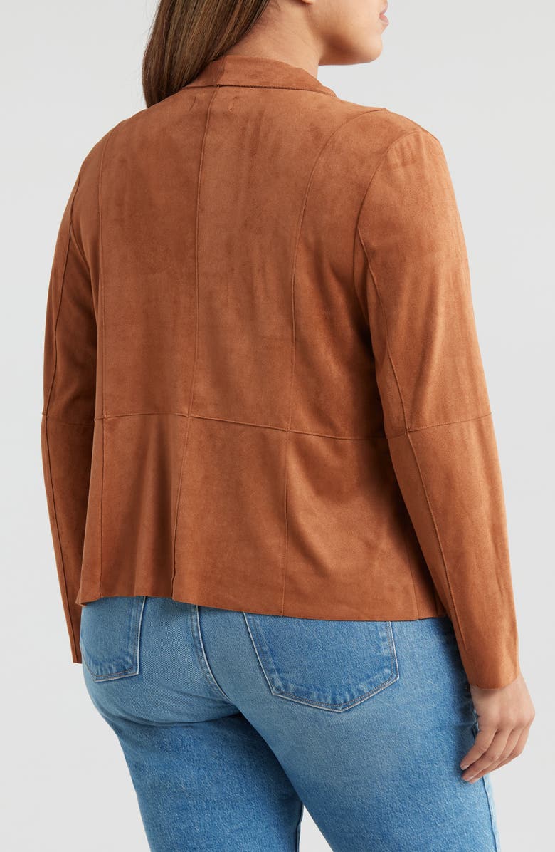 Bagatelle Drape Front Faux Suede Jacket, Alternate, color,