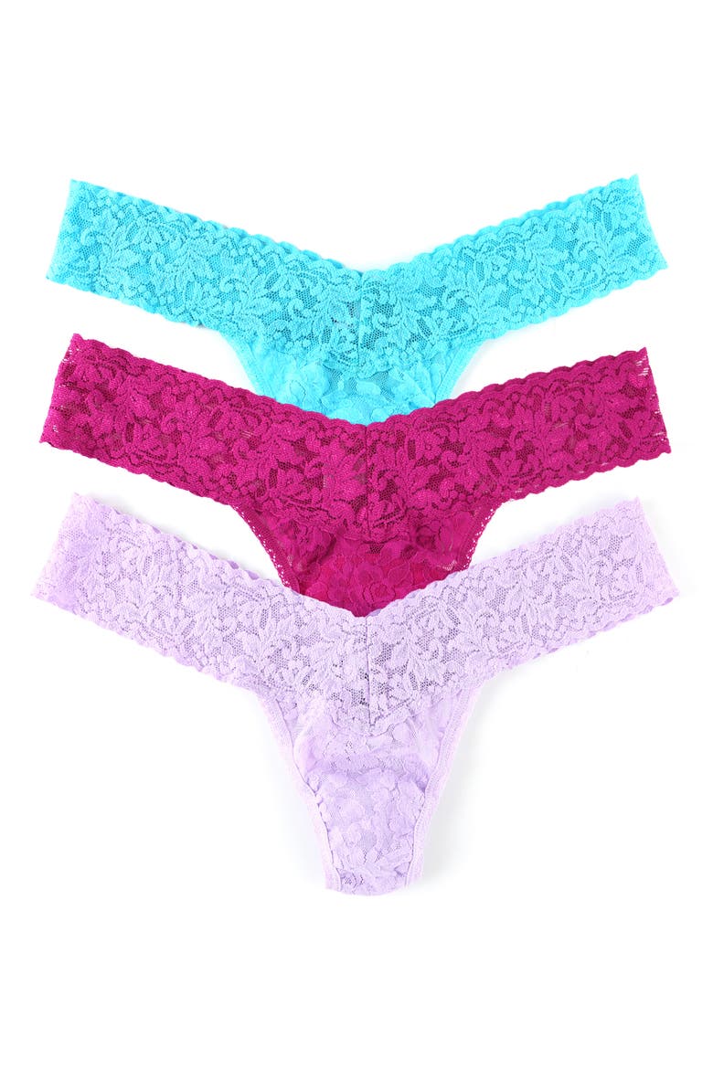Holiday Assorted 3-Pack Low Rise Thongs, Alternate, color, BU BLU/BRT AMTHST/CL LVNDR