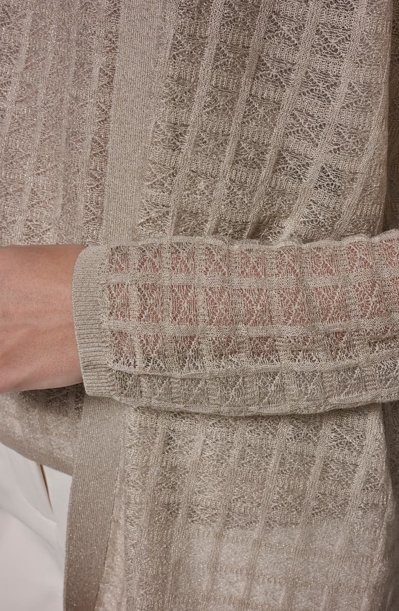 Donna Karan New York Grid Pattern Metallic Cardigan, Alternate, color, 