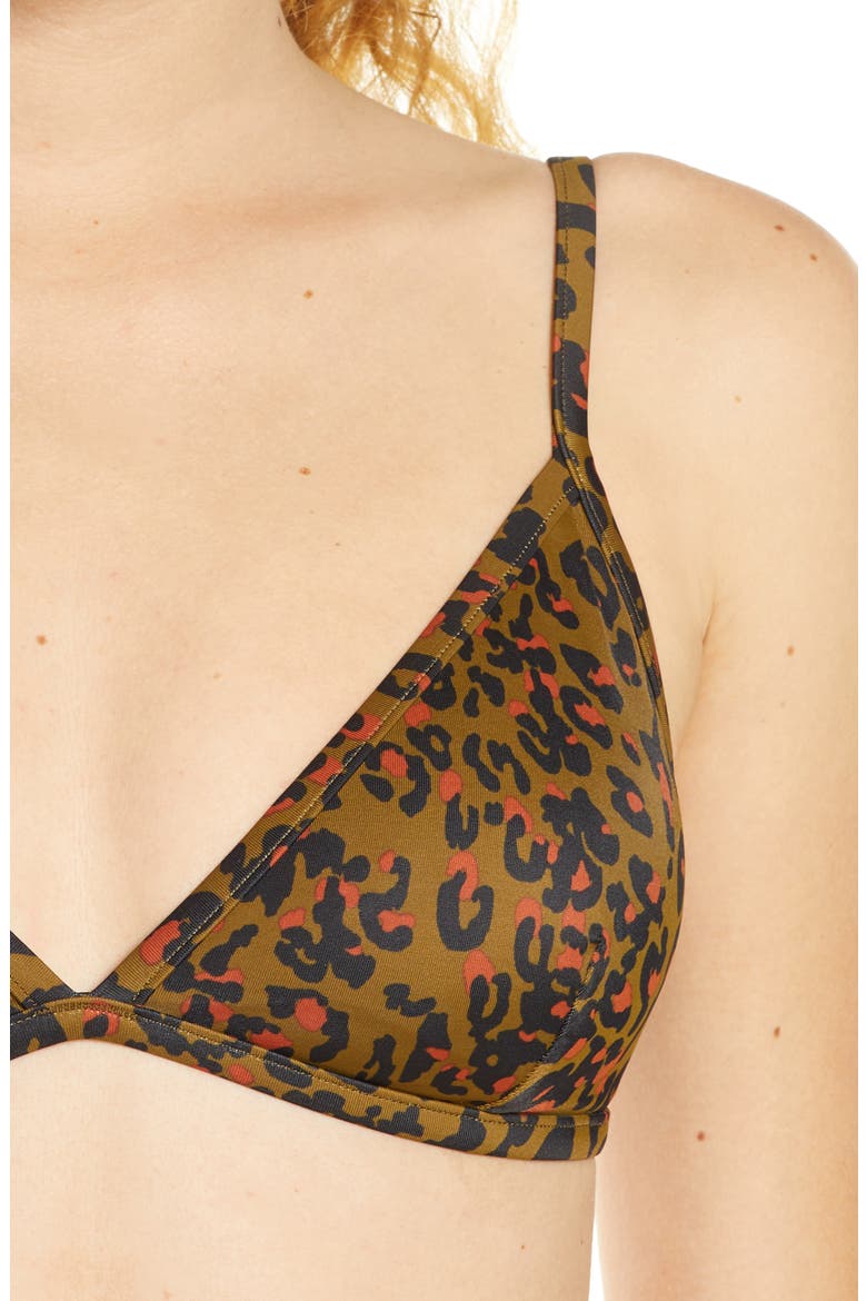 Second Wave Bralette Bikini Top, Alternate, color, CORD LEOPARD ASPARAGUS