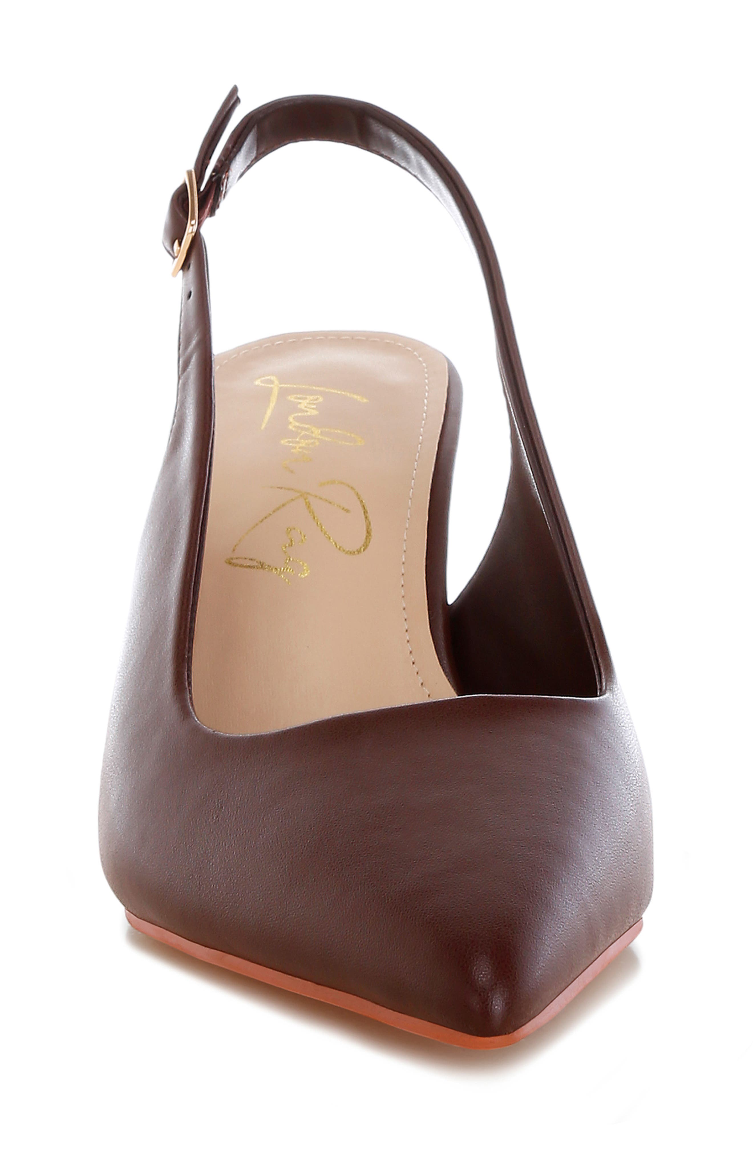 Jaoba Pointed Toe Slingback Pump, Alternate, color, BROWN