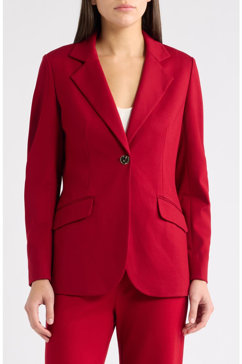 One-Button Blazer, Alternate, color, TITIAN RED