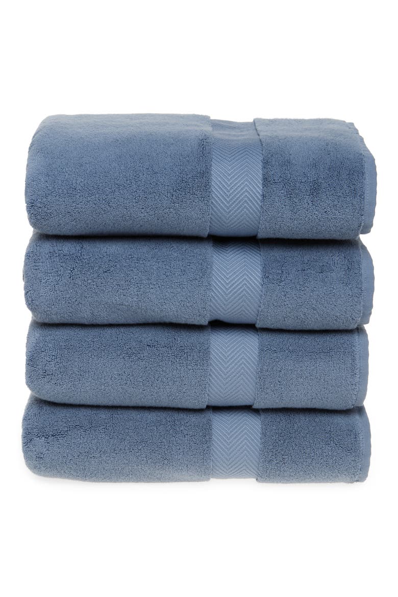 Organic Hydrocotton Set of 4 Bath Towels $140 Value, Main, color, BLUE CHIP