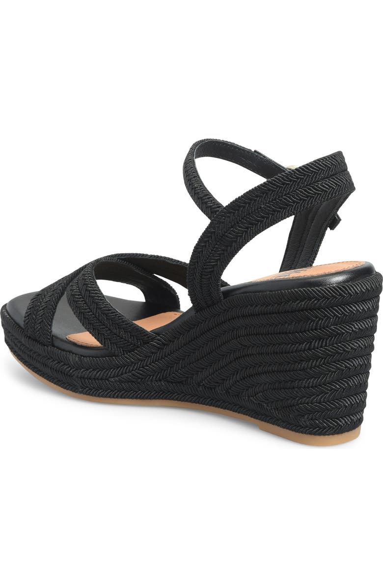 Söfft Newbury Espadrille Ankle Strap Platform Wedge Sandal, Alternate, color, Black