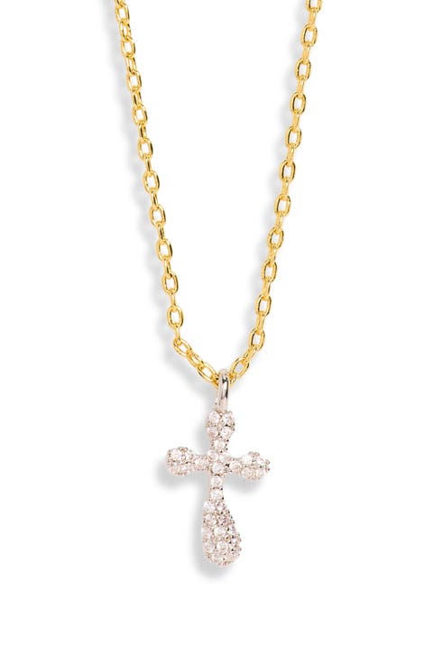 Cariann Two Tone Cross Necklace