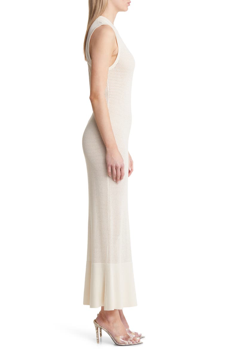 Sheer Open Knit Midi Sweater Dress, Alternate, color, IVORY DOVE