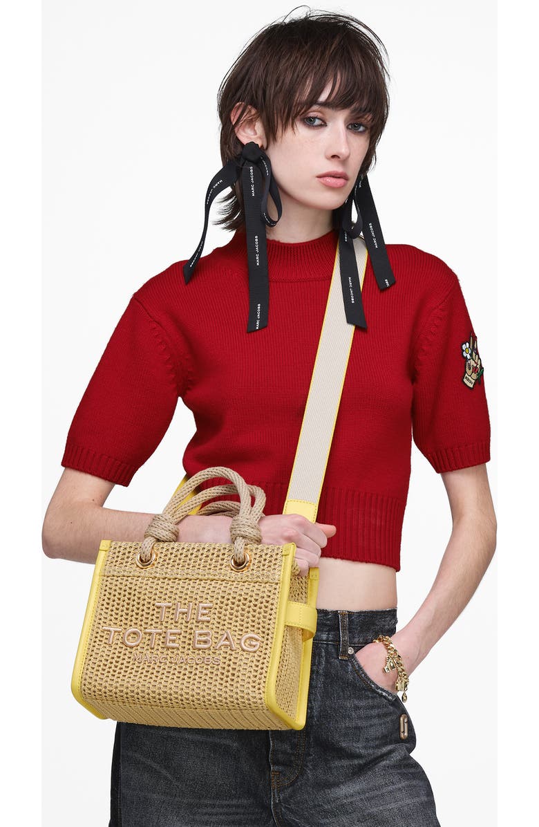 Marc Jacobs The Small Stripe Mesh Tote, Alternate, color, Natural