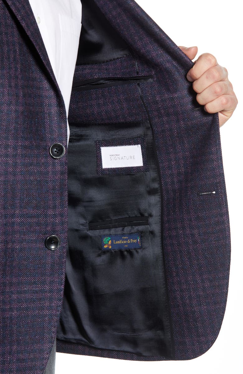 Nordstrom Signature Trim Fit Plaid Wool Sport Coat, Alternate, color,