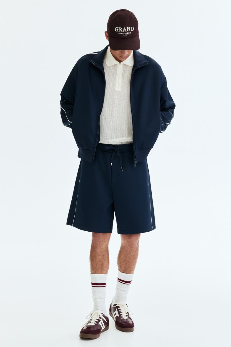 Relaxed-fit Scuba Knit Track Jacket, Alternate, color, Navy blue