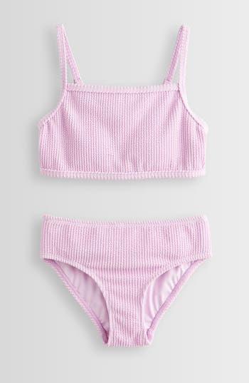 Zella Girl Kids' Textured Two-piece Swimsuit In Pink