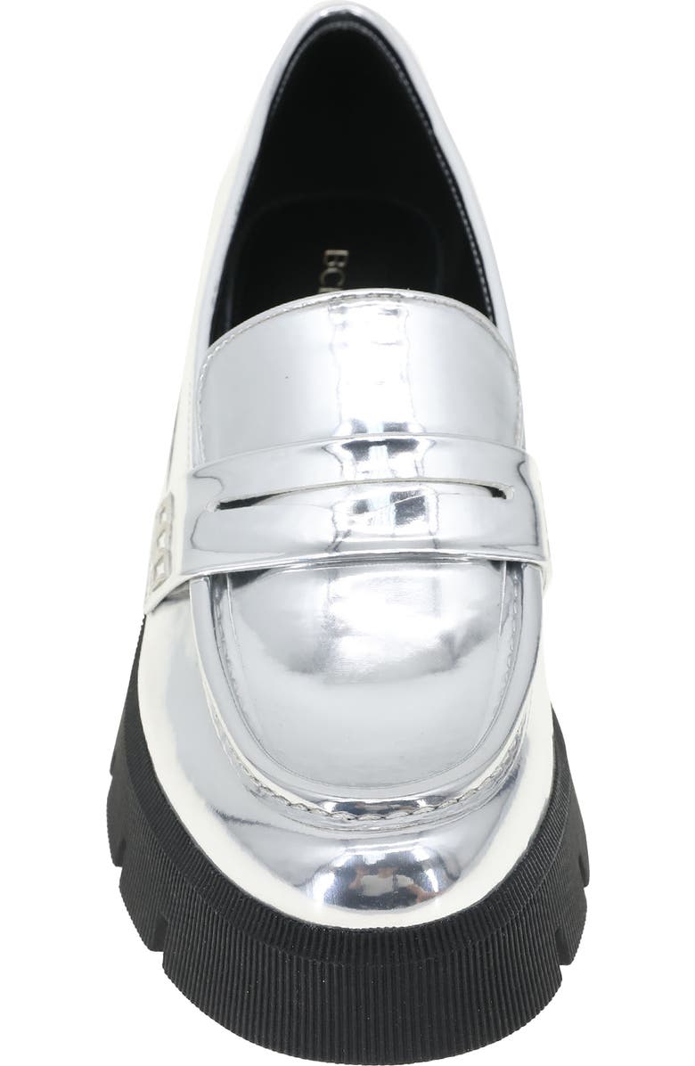 BCBGeneration Rama Platform Penny Loafer, Alternate, color, Silver
