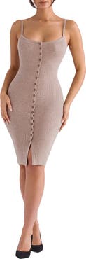 HOUSE OF CB Teva Button-Up Sweater Dress