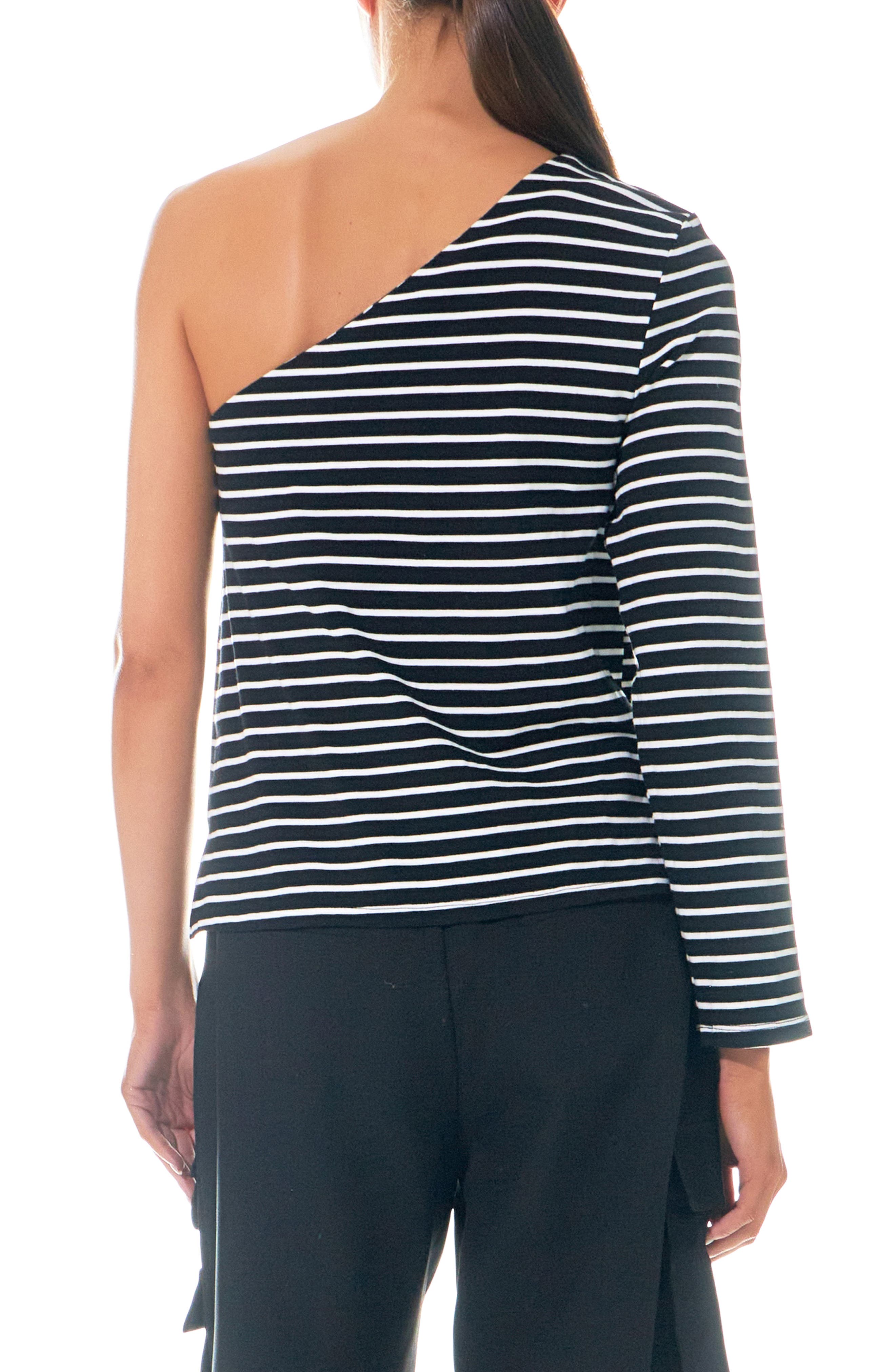 Stripe One-Shoulder Asymmetric Top - image 2