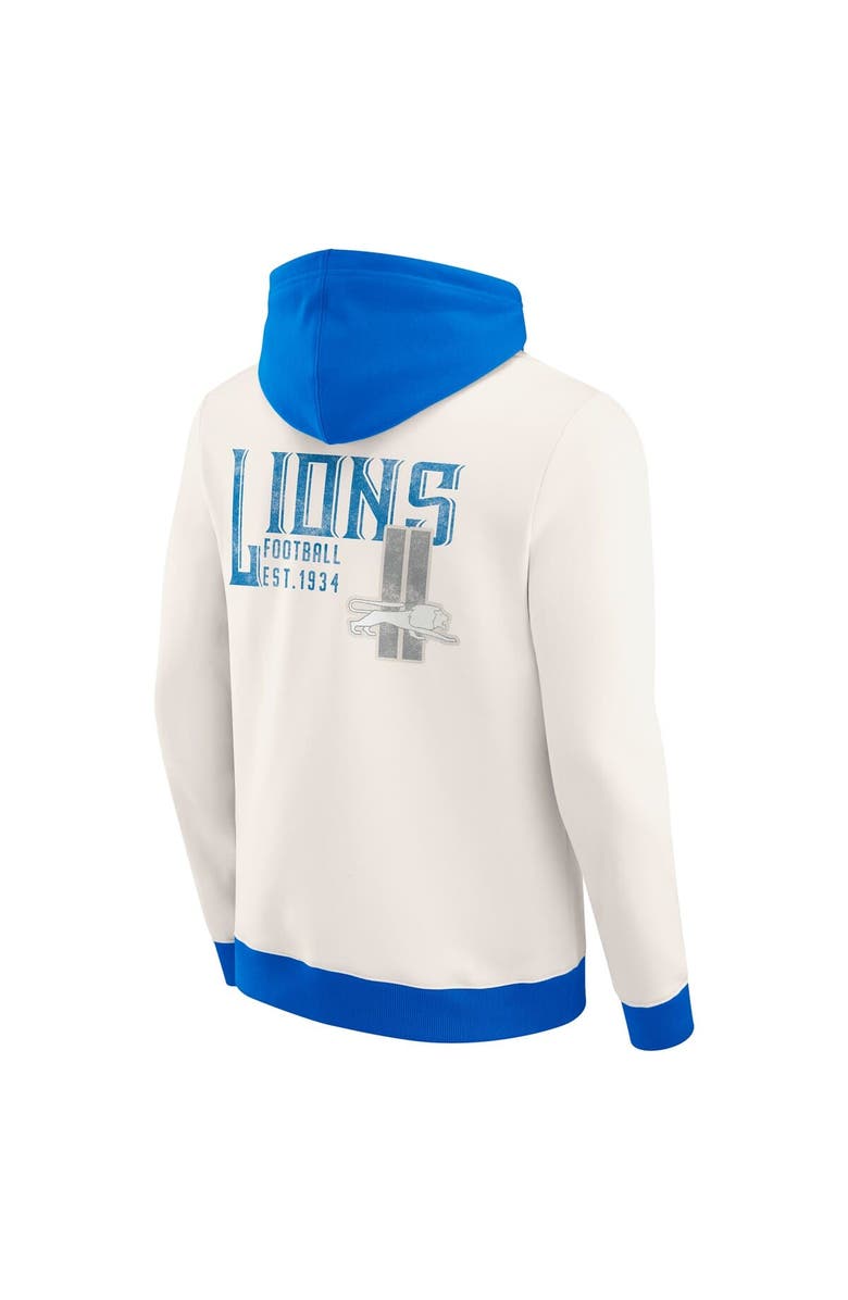 Darius Rucker Collection by Fanatics Men
s Darius Rucker Collection by Fanatics Cream Detroit Lions Distressed Graphics Full-Zip Hoodie, Alternate, color, 