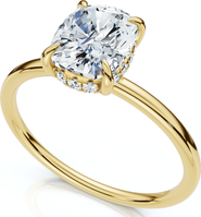 Bliss Diamond Certified 2Ct Cushion Hidden Halo Diamond Engagement Ring 14k Gold Lab Grown