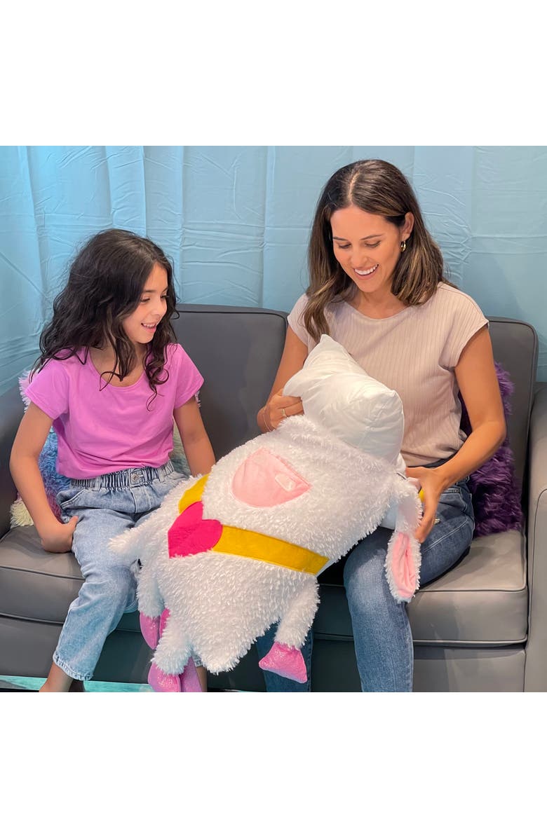 Shamzees Unicorn White & Purple Plush Pillow Cover, Alternate, color, Multicolored