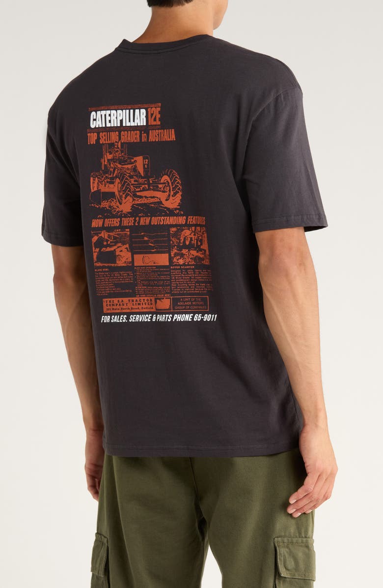 CAT WWR Logo Cotton Boxy Graphic T-Shirt, Alternate, color, Washed Black