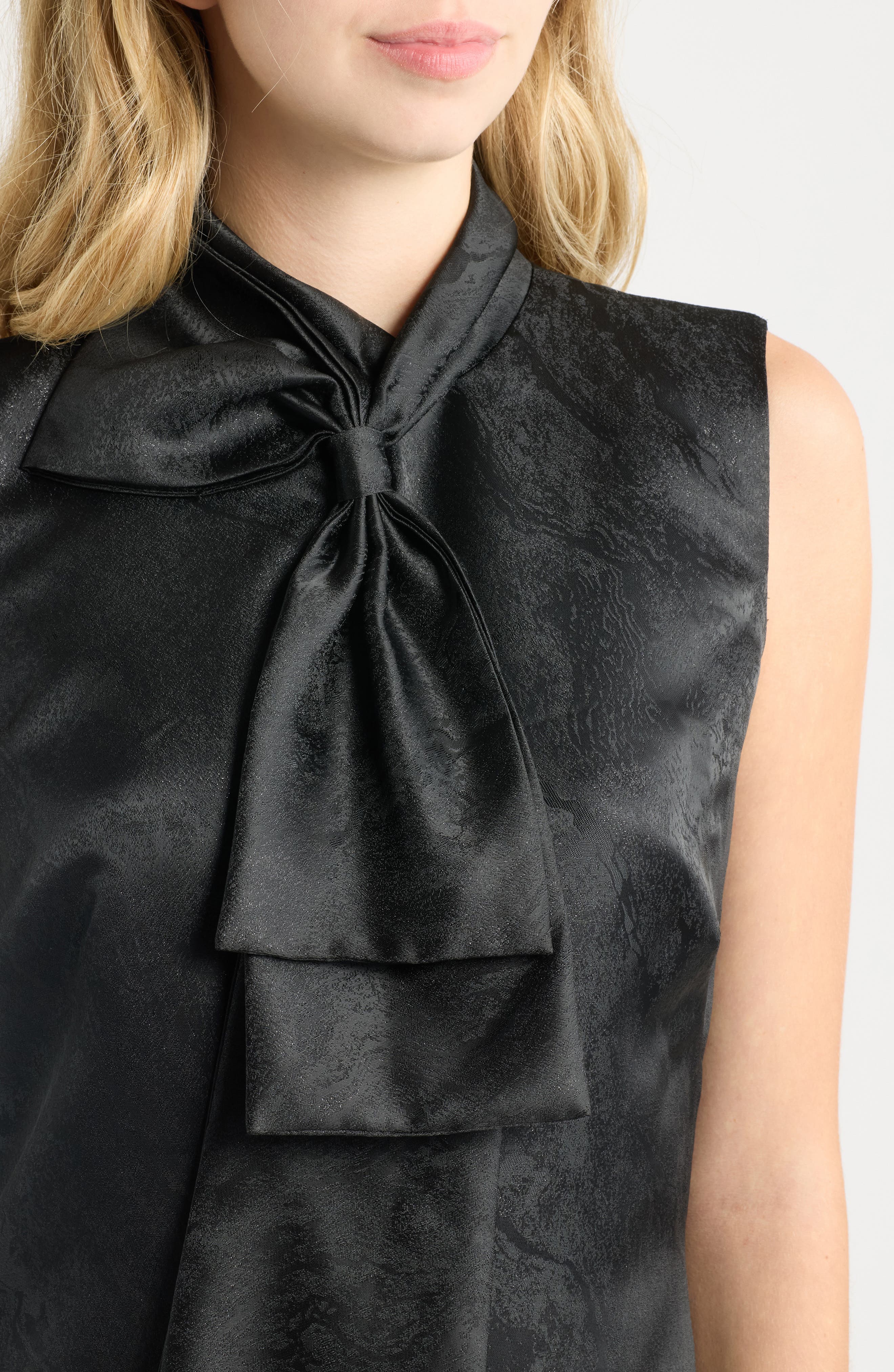 Anne Klein Bow Neck Tiered Dress (Women) | Nordstrom