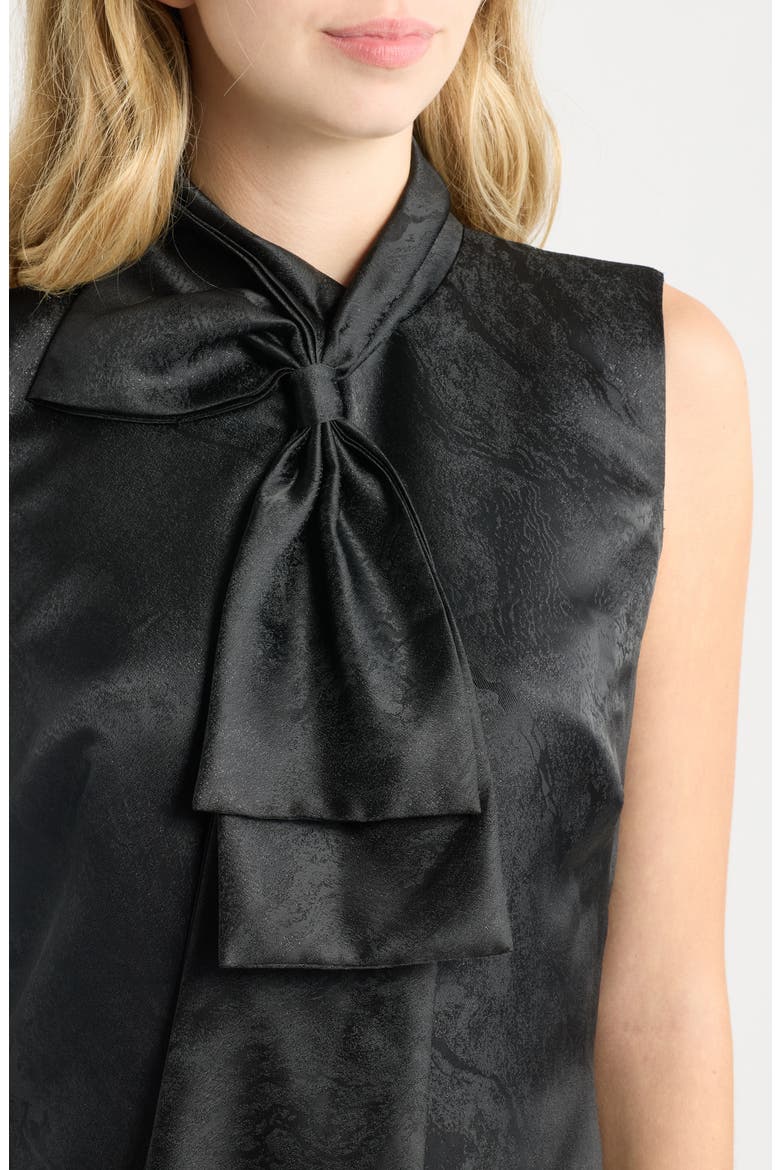 Bow Neck Tiered Dress, Alternate, color, ANNE BLACK