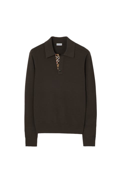 Long-sleeve Wool Polo Shirt