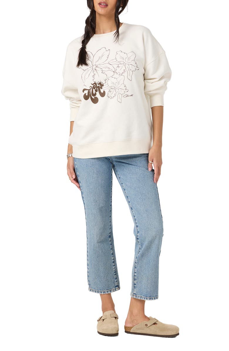 O'Neill Ariah Hawaii Graphic Oversized Sweatshirt, Alternate, color, Tofu