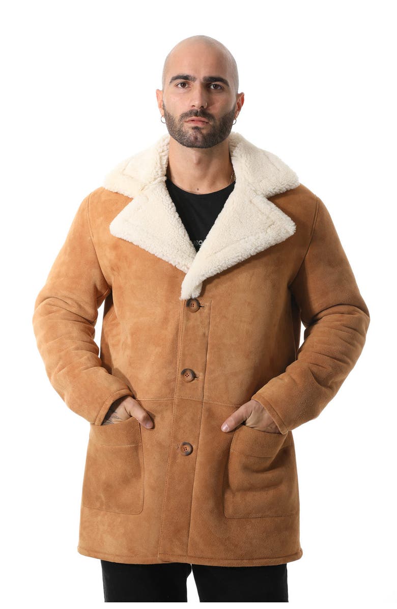 FURNIQ UK William Suede Shearling Coat, Main, color, 
