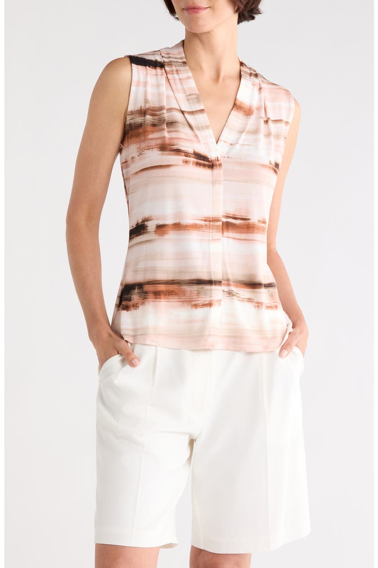 V-Neck Sleeveless Top, Main, color, ADOBE MULTI