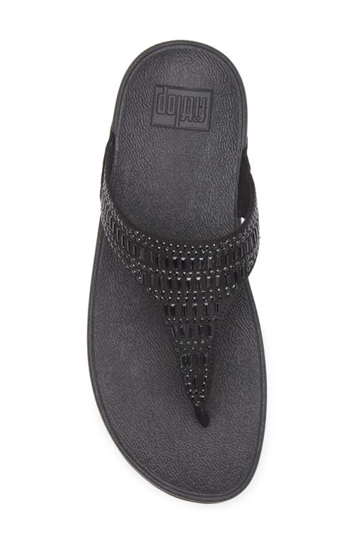 Fitflop Crystal Wedge Flip Flop In Black