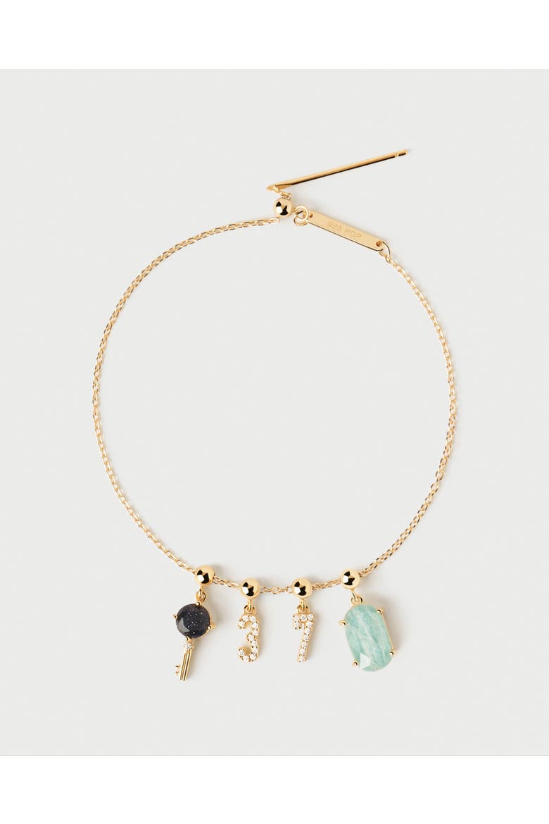 Charms Chain Bracelet, Main, color, Onyx