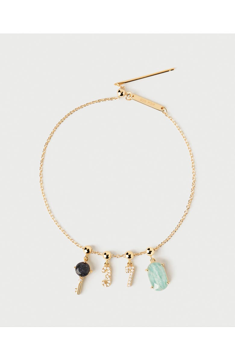 PDPAOLA Charms Chain Bracelet, Main, color, Onyx