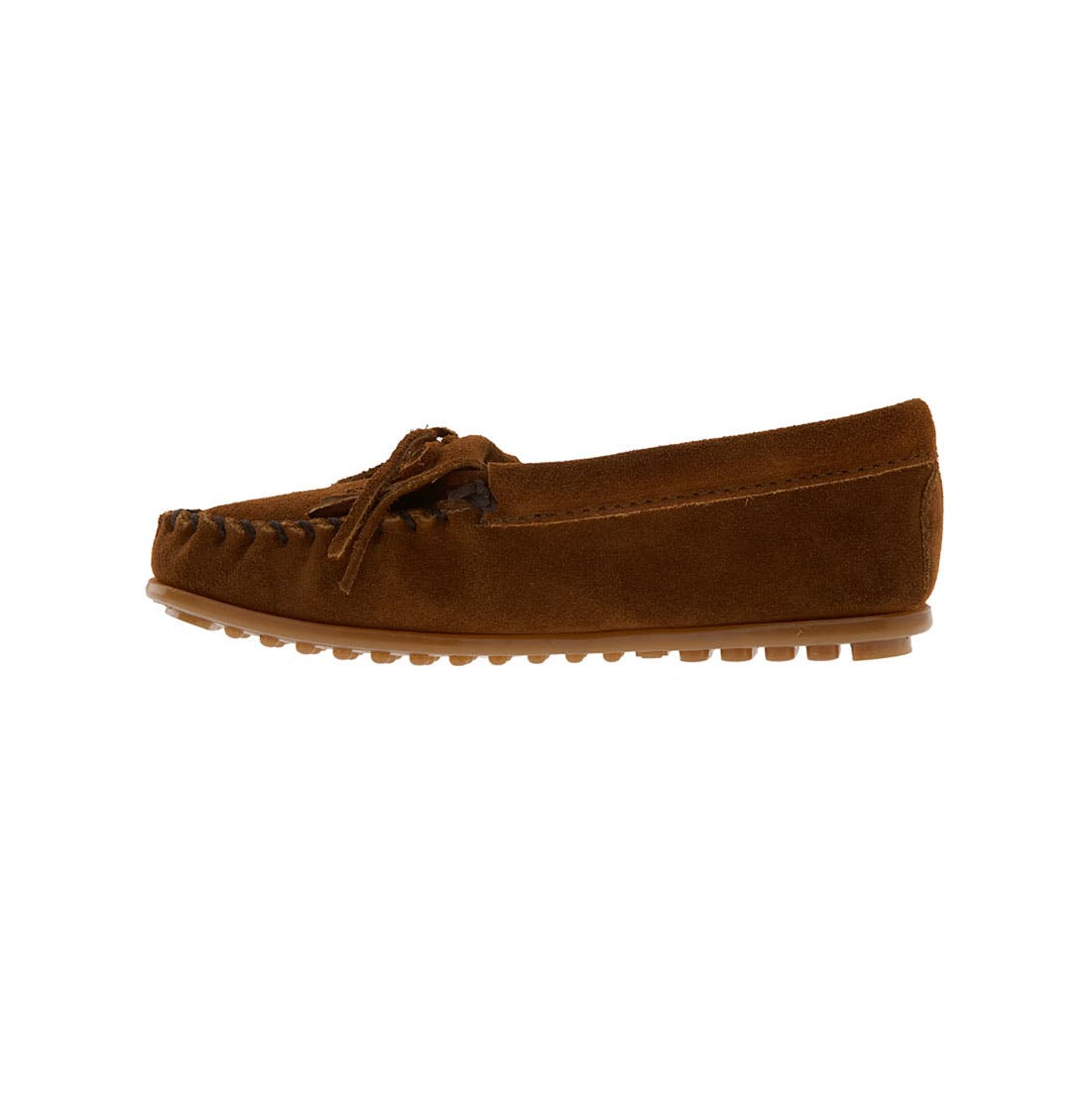 Minnetonka Kilty Driving Shoe, Alternate, color, Brown