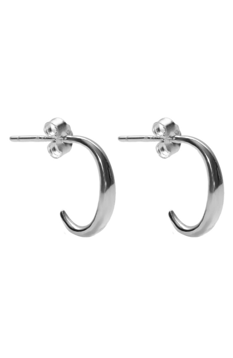 Argento Vivo Sterling Silver Small Oval J-Hoop Earrings, Main, color, Silver