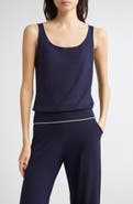 Eleventy Tipped Merino Wool Sweater Tank