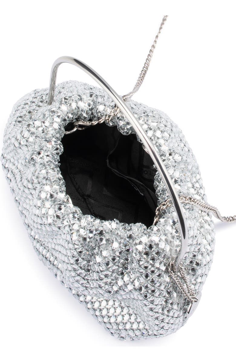 Olga Berg Whitney Crystal Top Handle Clutch, Alternate, color, Silver