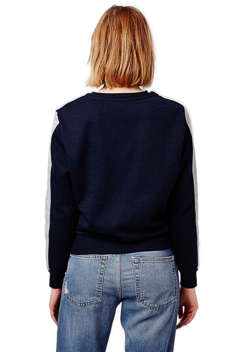 Topshop Leopard Print Colorblock Sweatshirt, Alternate, color,