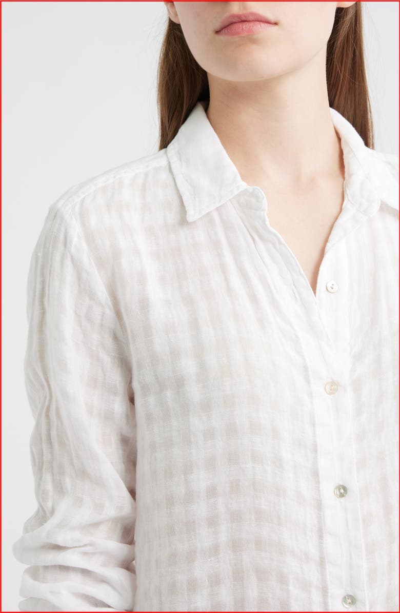 Bella Dahl Clean Front Linen & Cotton Button-Up Shirt, Alternate, color, White
