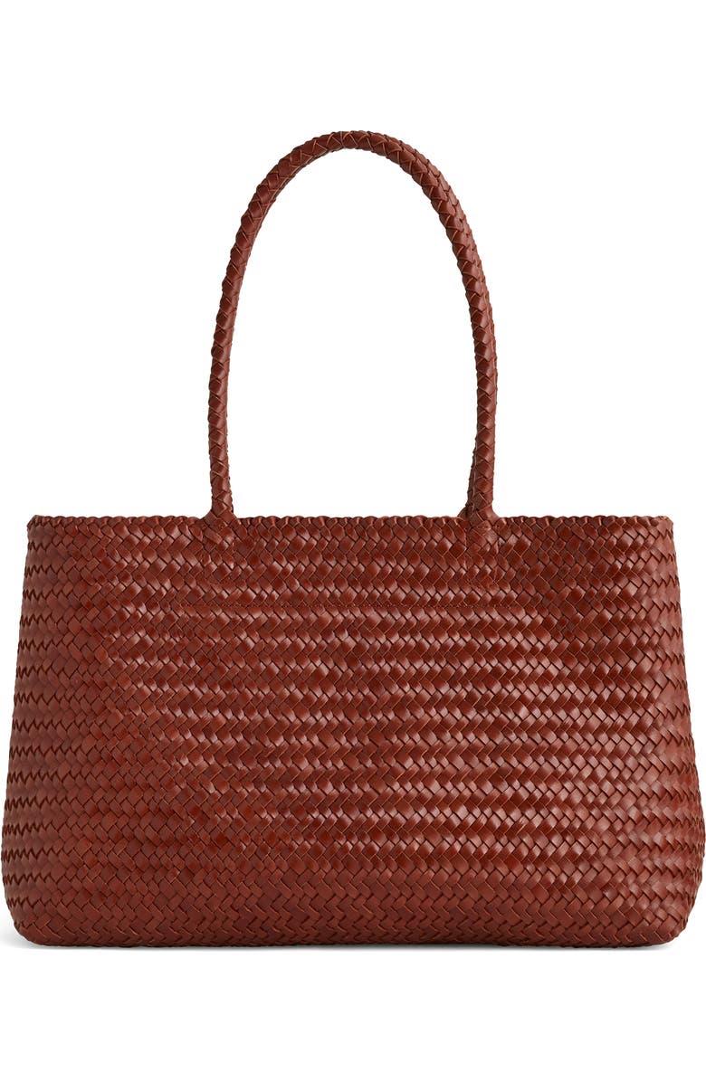 Madewell Handwoven Leather Tote, Main, color, Dusty Redwood
