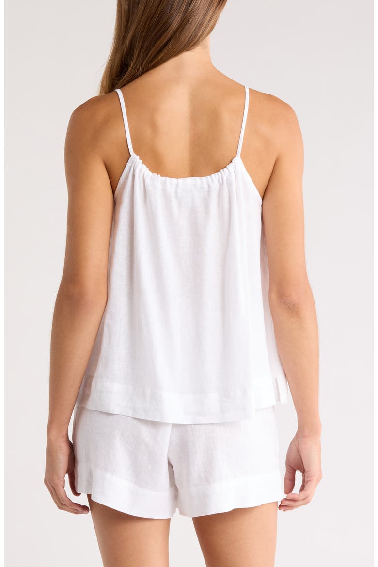 Vacation Linen Blend Short Pajamas, Alternate, color, WHITE