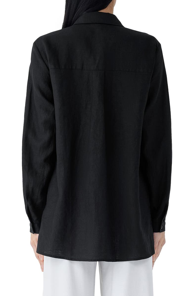 Eileen Fisher Classic Long Sleeve Organic Linen Button-Up Shirt, Alternate, color,