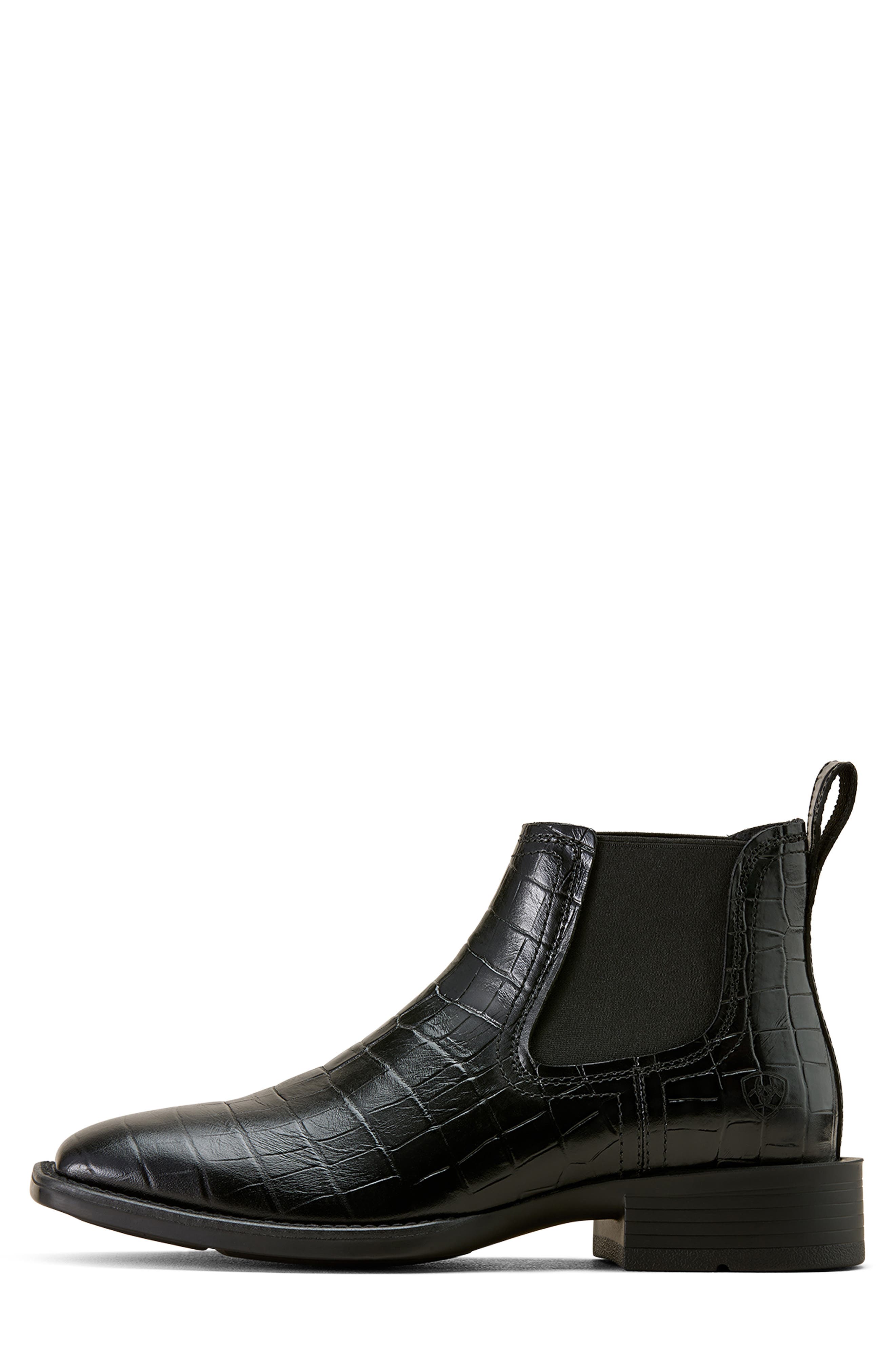 Ariat Booker Wide Square Toe Western Chelsea Boot, Alternate, color, Black