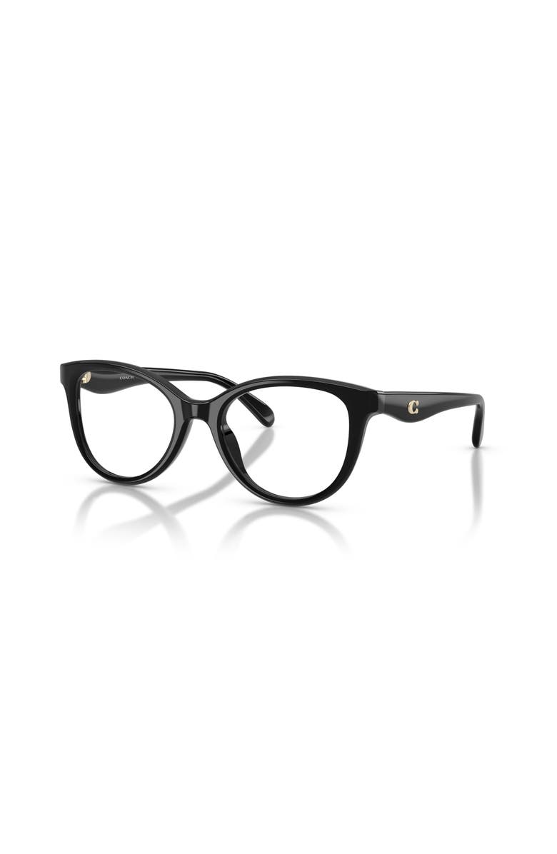 COACH 49mm Round optical glasses, Main, color, Black