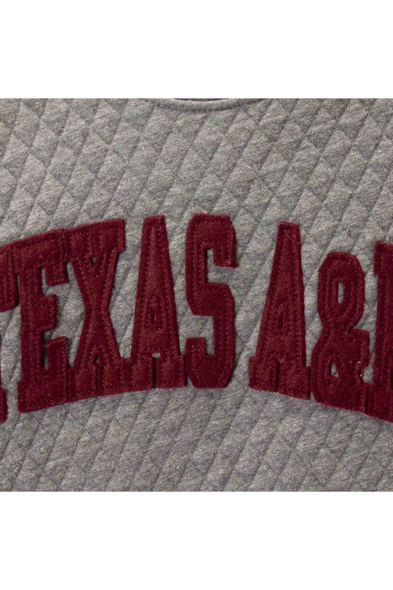 Women's Pressbox Heather Charcoal Texas A&M Aggies Moose Quilted Pullover Sweatshirt, Alternate, color, Heather Gray